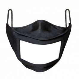 Black Solid Transparent Face Masks | Century Mask